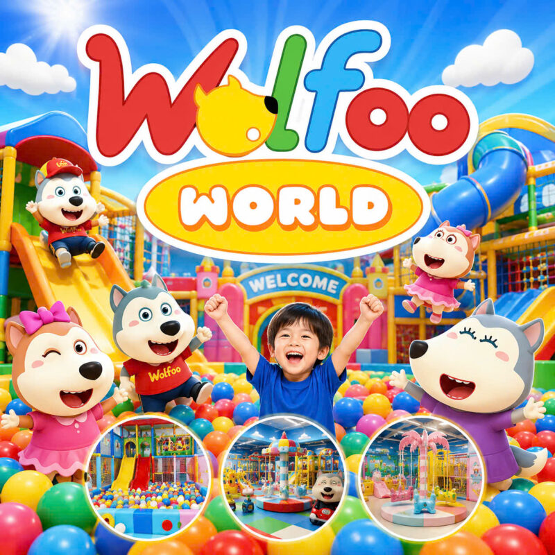 .Vé Vui Chơi Wolfoo World – Áp dụng 4 Cơ Sở Vui Chơi Tại Hà Nội